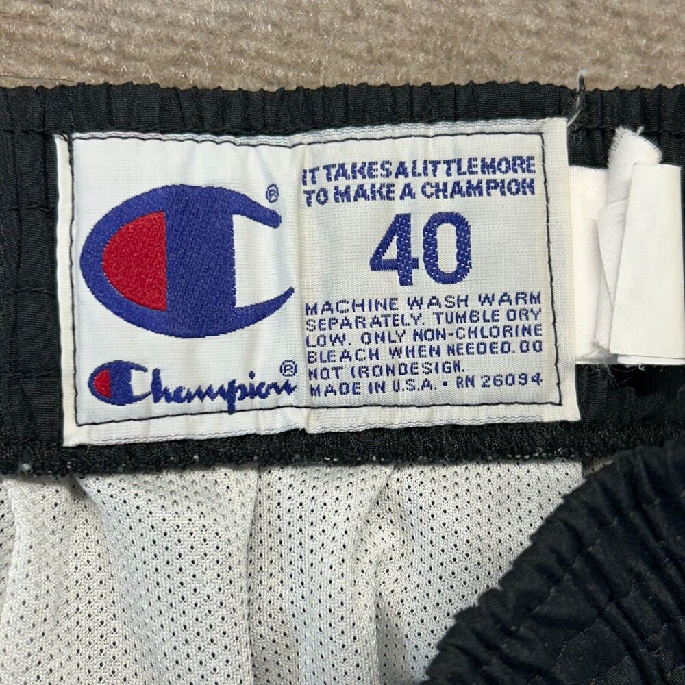 Utah Jazz Team Issue Warm Up Tearaway Pants Size 40 Black Champion Lined 33" - Picture 9 of 16